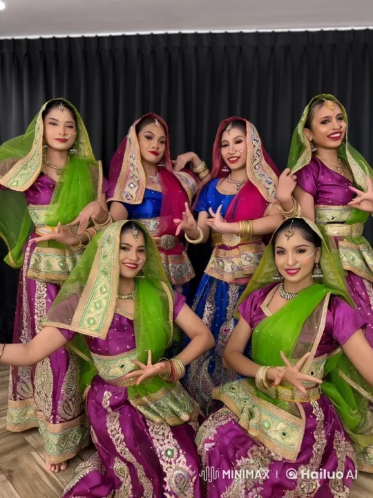 Indian Women Blend Dance with Martial Arts in Flamboyant Performance – AI Generated Video | Hailuo AI