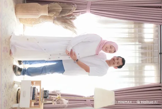 Couple in Traditional Attire Performs Martial Arts in Elegant Living Room – AI Generated Video | Hailuo AI