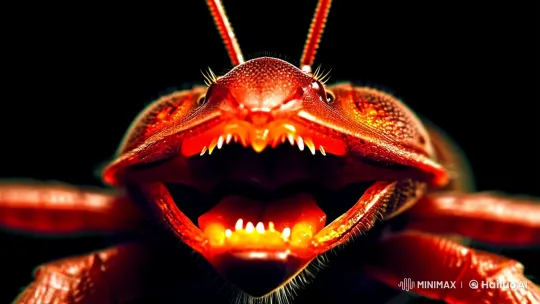 Ant's Fiery Display Captured in Dramatic Close-Up – AI Generated Video | Hailuo AI