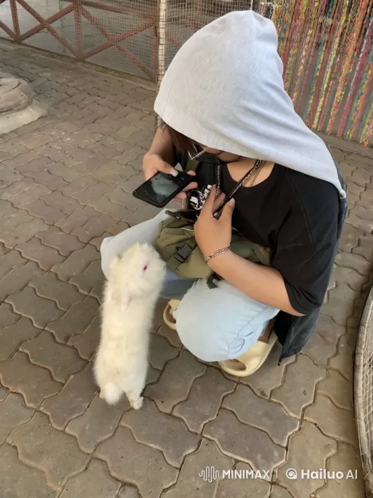 Person with Rabbit Transitions to Intense Muay Thai Training – AI Generated Video | Hailuo AI