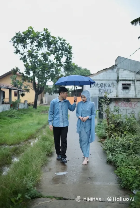 Coordinated Kungfu Duo Perform in Wet Path Scene – AI Generated Video | Hailuo AI