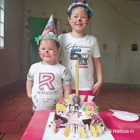 Children Celebrate Birthday with Playful Kungfu Fight – AI Generated Video | Hailuo AI
