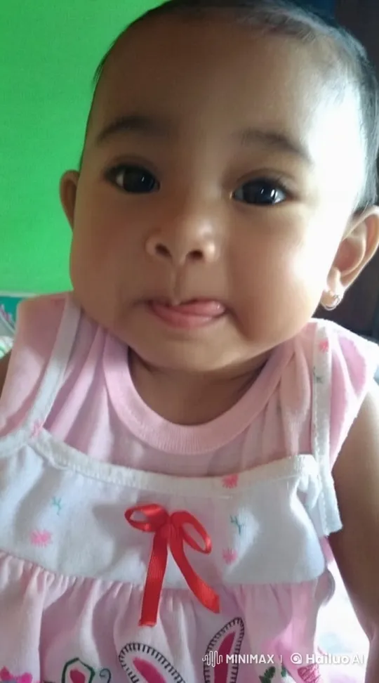 Girls' Eyes Glimmer with Blue Light, Smiling Slightly – AI Generated Video | Hailuo AI