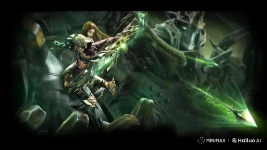 Armored Warrior Prepares Enchanted Bow in Mysterious Realm – AI Generated Video | Hailuo AI