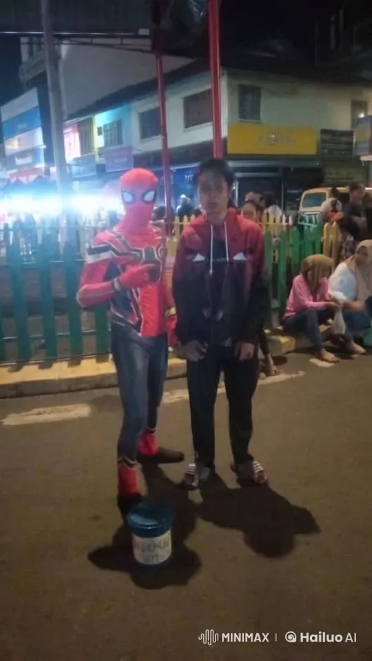 Spider-Man Performer Showcases Kungfu Moves on Bustling Street – AI Generated Video | Hailuo AI