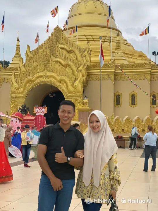 Kung Fu Demonstration in Front of a Golden Temple – AI Generated Video | Hailuo AI