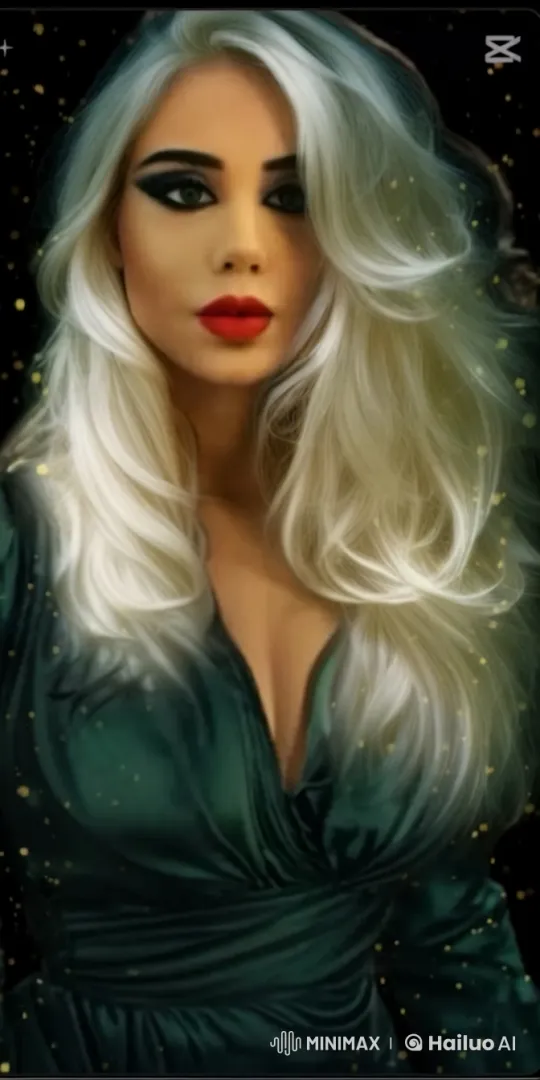 Glamorous Blonde Hair Display with Sparkling Background – AI Generated Video | Hailuo AI