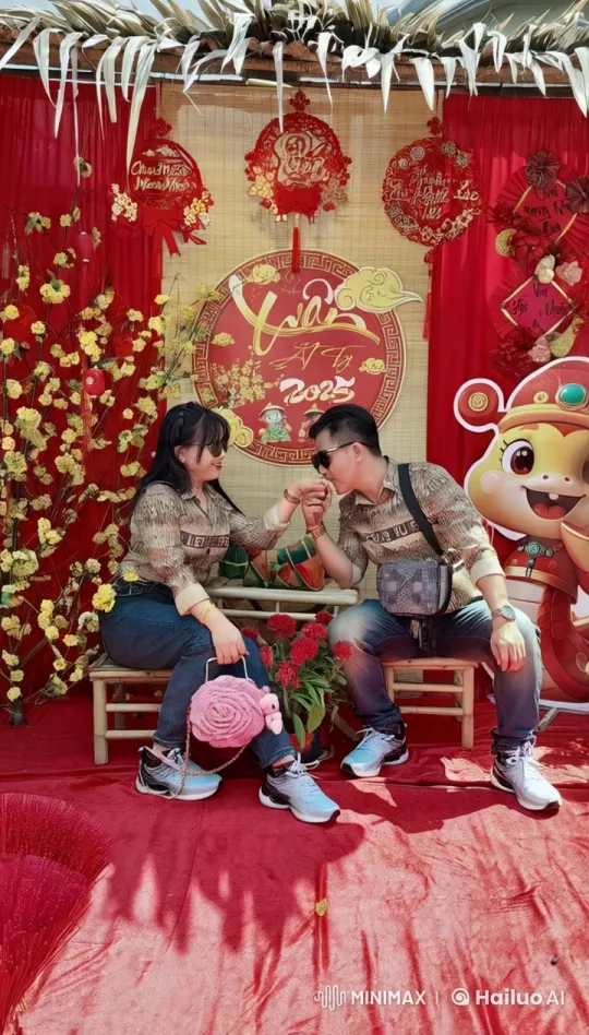 Couple Celebrates Vietnamese New Year with Kungfu Performance – AI Generated Video | Hailuo AI