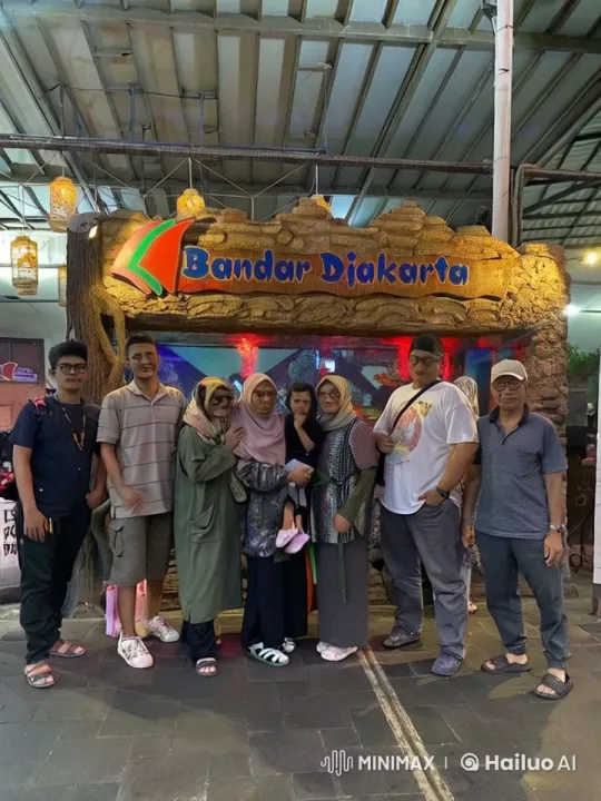 Eight Individuals Perform Kungfu Outside 'Bandar Djakarta' Restaurant – AI Generated Video | Hailuo AI