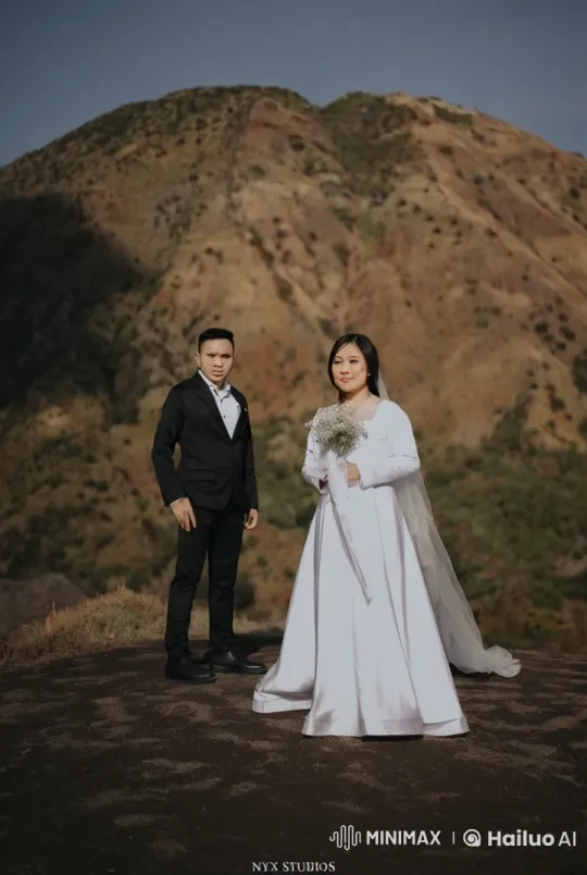 Wedding Couple Performs Kungfu in Mountains – AI Generated Video | Hailuo AI