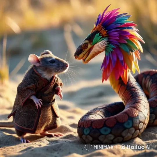Animated Fight: Kung-Fu Rat vs. Feathered Snake – AI Generated Video | Hailuo AI