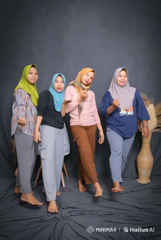 Four Girls Practicing Slow-Motion Kung Fu – AI Generated Video | Hailuo AI