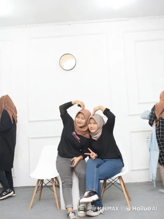 Casual Attired Duo Performing Kung Fu in Minimalistic Setting – AI Generated Video | Hailuo AI