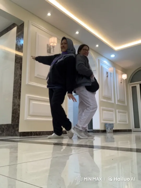 Casual Attire Kung Fu Performance in Elegant Hallway – AI Generated Video | Hailuo AI