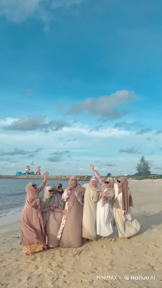Women Practice Kungfu on Beach with Industrial Backdrop – AI Generated Video | Hailuo AI