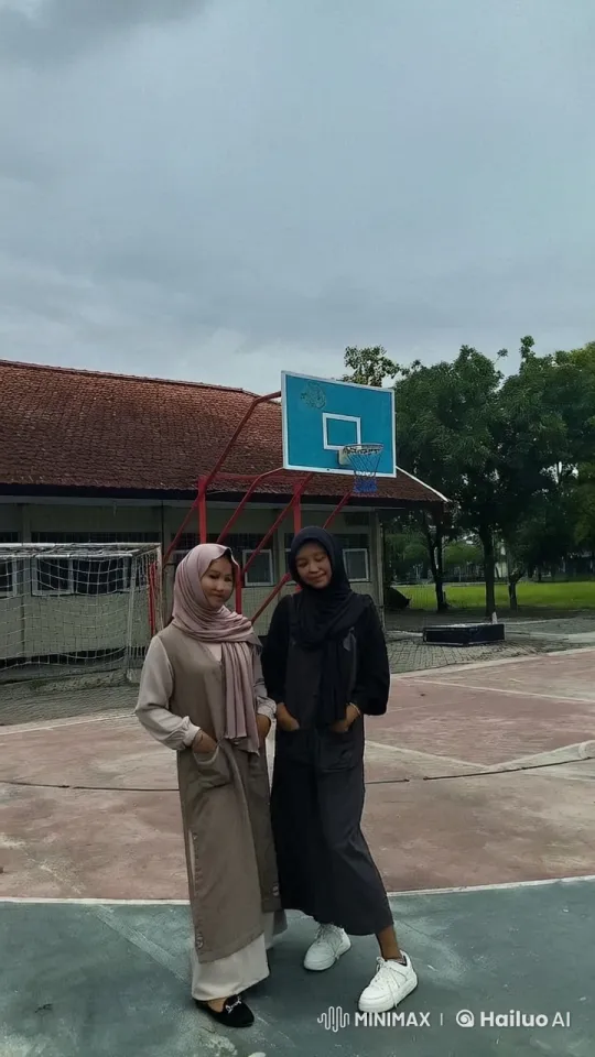 Two Women Perform Kung Fu in Outdoor Basketball Court – AI Generated Video | Hailuo AI