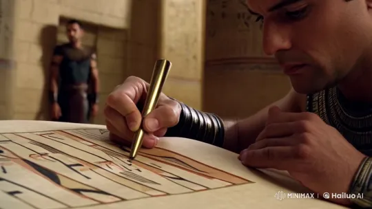 Scribe at Work, Spy in Hiding: A Cinematic Scene Study – AI Generated Video | Hailuo AI