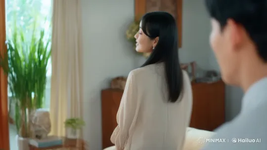 Young Woman Expresses Affection in a Cozy Setting – AI Generated Video | Hailuo AI