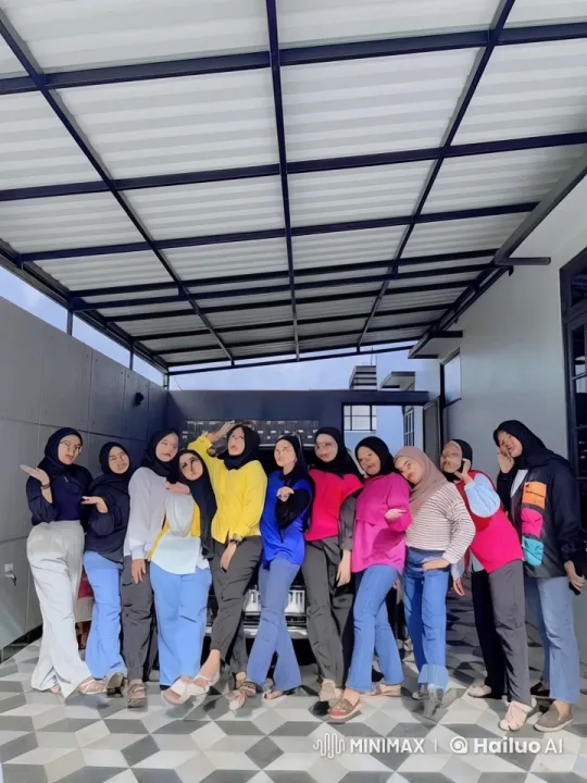 Diverse Group Performs Synchronized Kungfu Under Metal Roof – AI Generated Video | Hailuo AI