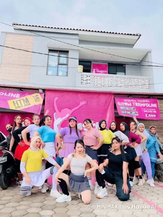 Vibrant Group Showcases Synchronized Kungfu and Trampoline Exercise – AI Generated Video | Hailuo AI