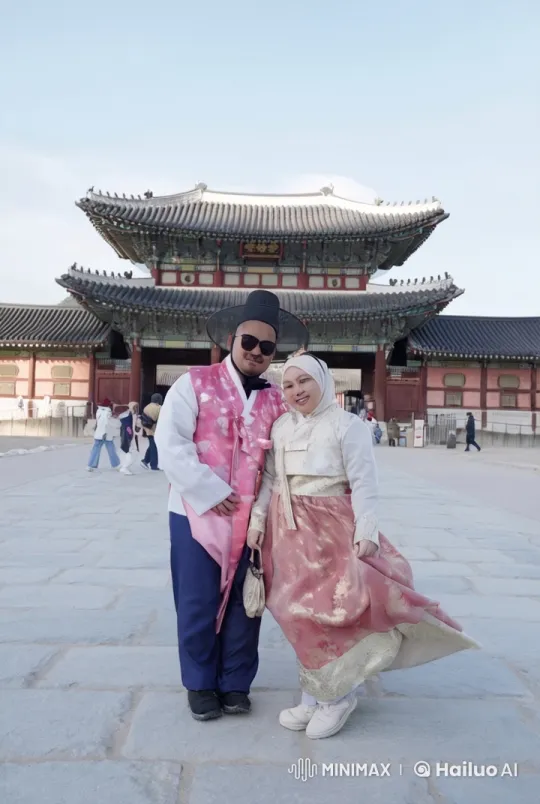 Traditional Korean Dance-Action Performance at Temple – AI Generated Video | Hailuo AI