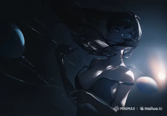 Live2D Animated Girl Observes Windy Scene – AI Generated Video | Hailuo AI