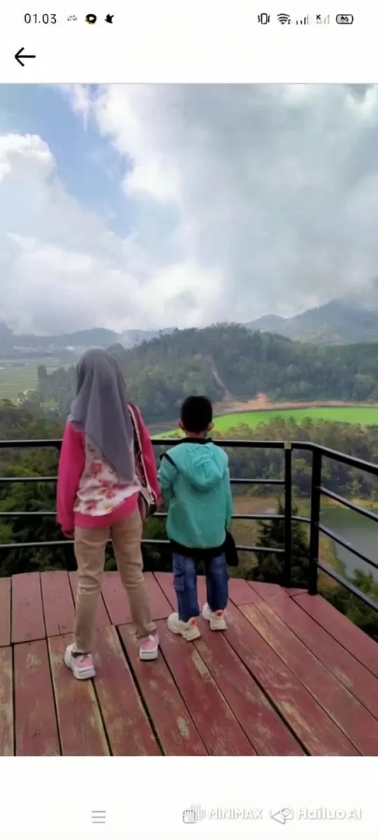 Children's Playful Kick Fight on Scenic Wooden Deck – AI Generated Video | Hailuo AI