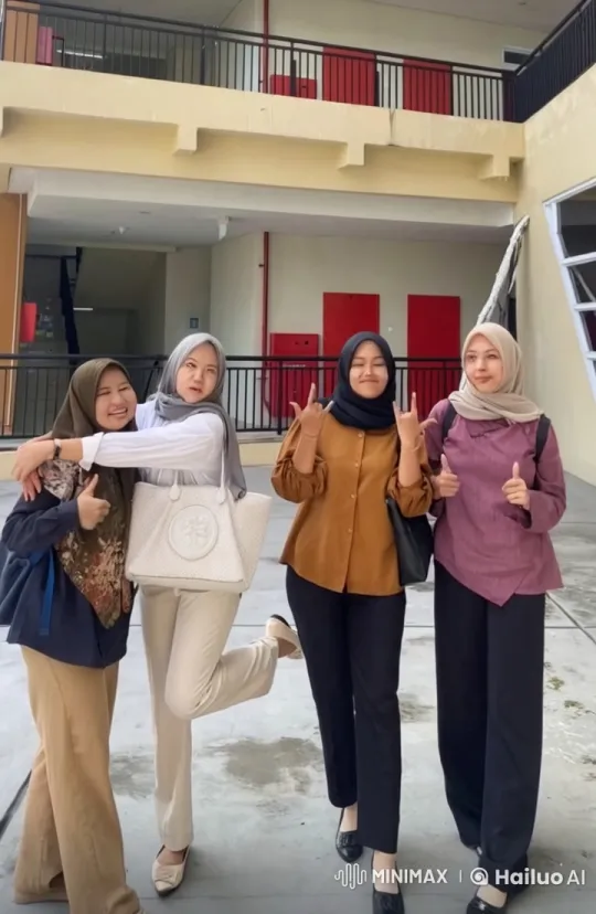 Women Perform Energetic Kungfu in School Corridor – AI Generated Video | Hailuo AI