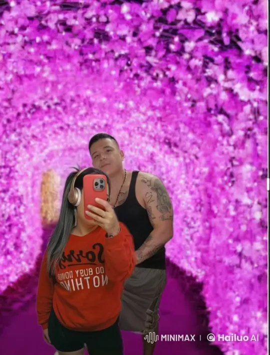 Couple Kisses in Romantic Pink Tunnel Setting – AI Generated Video | Hailuo AI