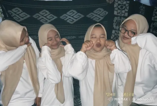 Girls in Hijabs Perform Playful Kung Fu Routine – AI Generated Video | Hailuo AI