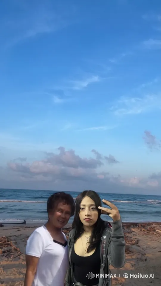 Affectionate Embrace on a Serene Beach – AI Generated Video | Hailuo AI