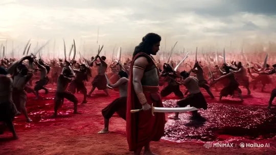 Ancient Warrior Dominates Epic Battlefield Cinematography – AI Generated Video | Hailuo AI