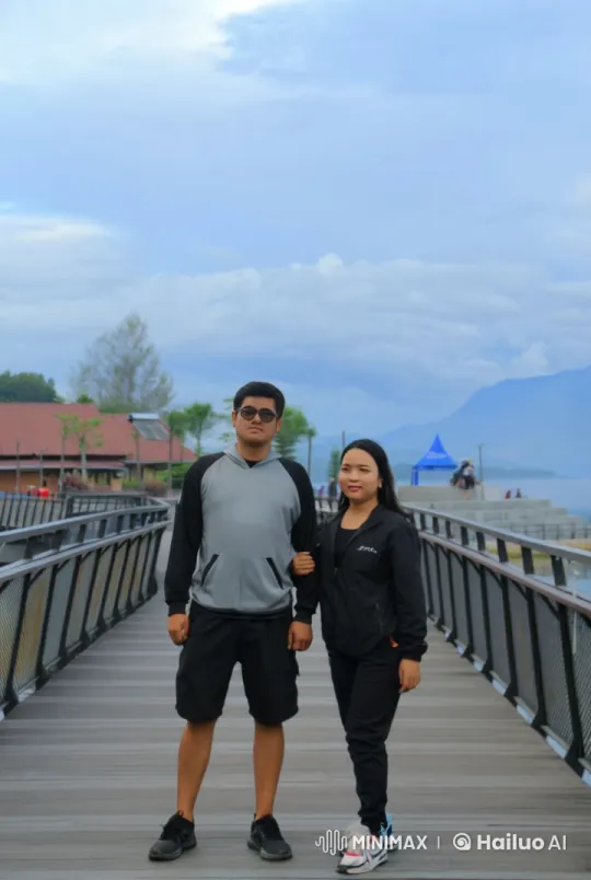 Couple Showcases Martial Arts on Scenic Bridge – AI Generated Video | Hailuo AI