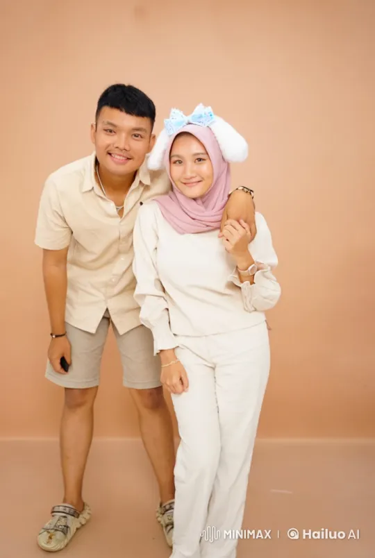 Beige Studio Kungfu Sparring: Man and Woman Displaying Skills – AI Generated Video | Hailuo AI