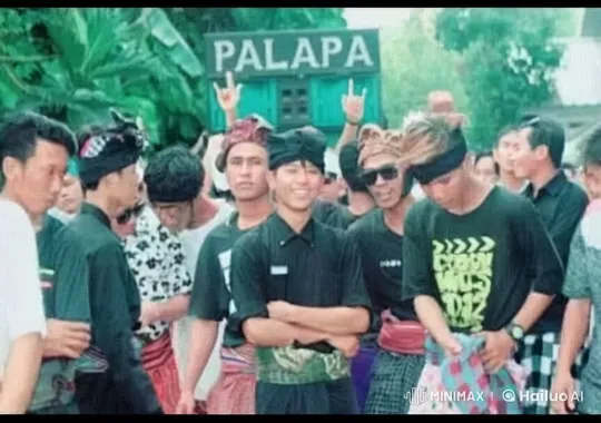 Young Men Celebrate with Energetic Kick in Lush Setting – AI Generated Video | Hailuo AI