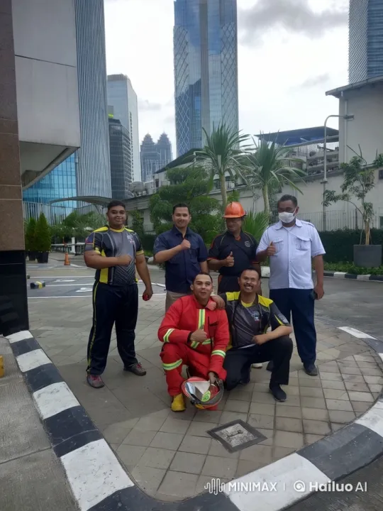 Five Men Pose with Thumbs Up in Urban Setting – AI Generated Video | Hailuo AI