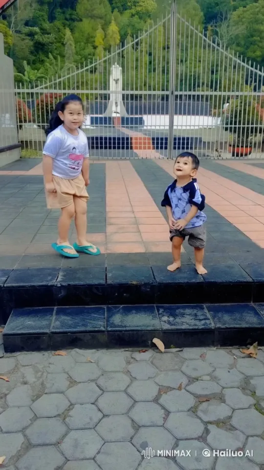 Children Practicing Kungfu on Promenade with Greenery – AI Generated Video | Hailuo AI