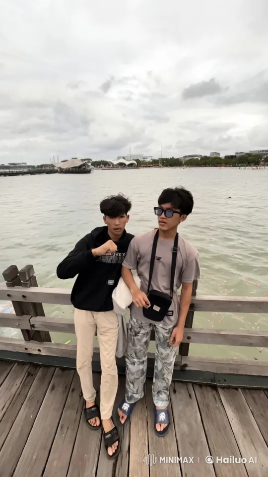 Kungfu Sparring on Pier with Scenic Background – AI Generated Video | Hailuo AI