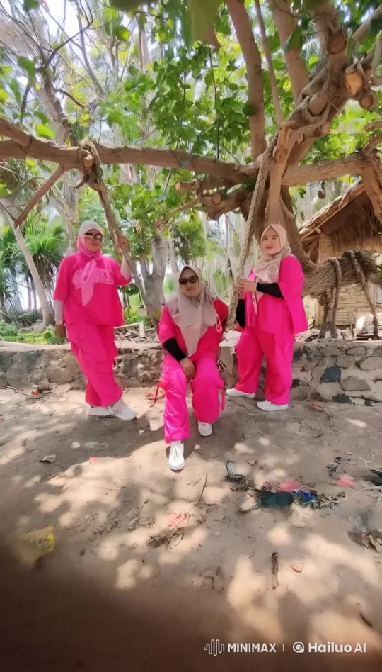 Pink-Outfitted Martial Artists Perform Under a Tree – AI Generated Video | Hailuo AI