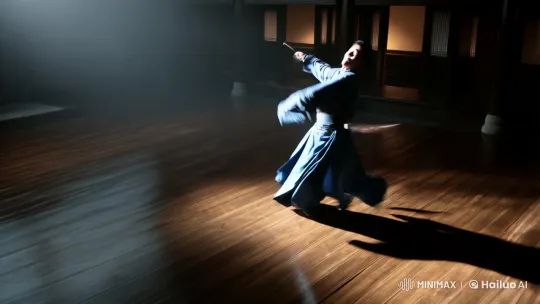 Lone Warrior's Mesmerizing Martial Arts Display – AI Generated Video | Hailuo AI