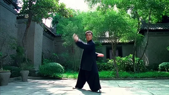 Masterful Kungfu Display in Serene Courtyard Setting – AI Generated Video | Hailuo AI
