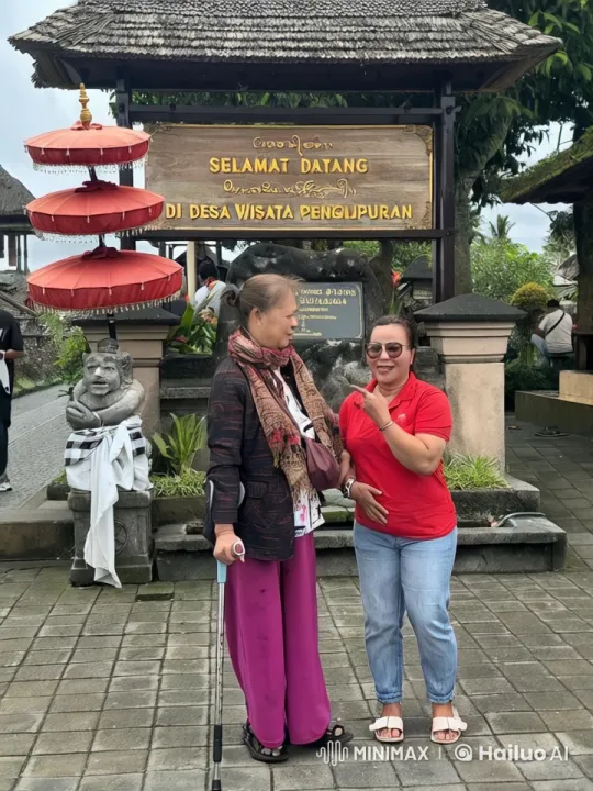 Women Practice Kung Fu in Scenic Penglipuran Village – AI Generated Video | Hailuo AI