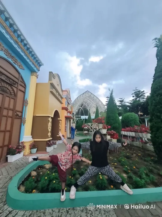 Children Perform Dynamic Kung Fu in Colorful Garden Setting – AI Generated Video | Hailuo AI