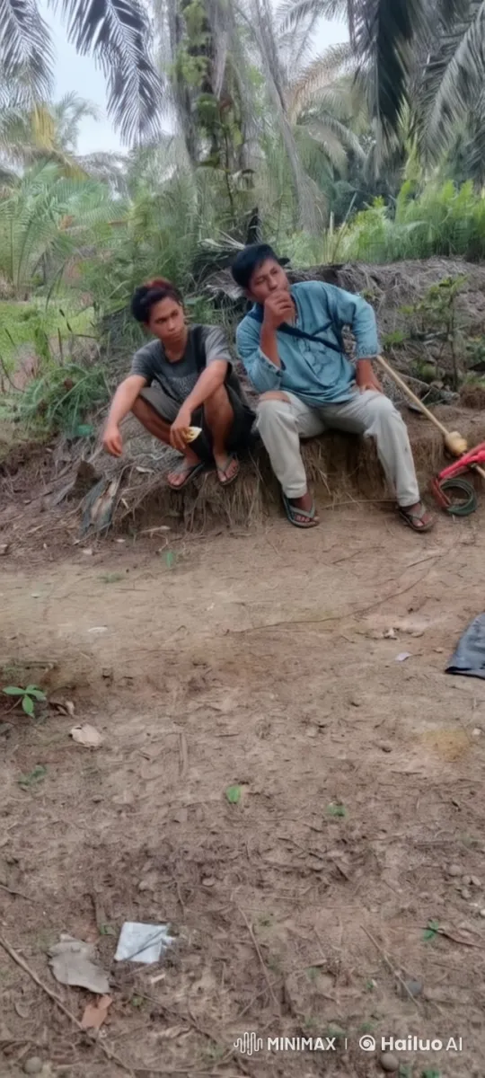 Two Men Resting in a Lush Jungle Setting – AI Generated Video | Hailuo AI