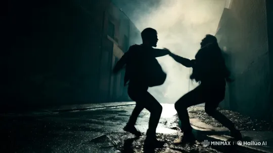 Dramatic Alley Fight with Dynamic Camera Angles – AI Generated Video | Hailuo AI