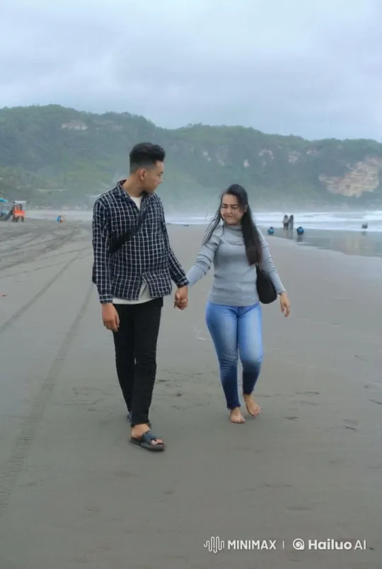 Kungfu Couple Battles on Tranquil Beach with Dramatic Waves – AI Generated Video | Hailuo AI
