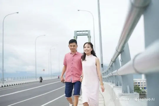 Couple Performs Impressive Kung Fu on Bridge – AI Generated Video | Hailuo AI