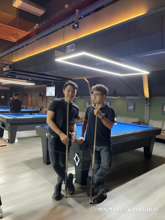 Young Men Perform Kung Fu in Billiards Hall – AI Generated Video | Hailuo AI