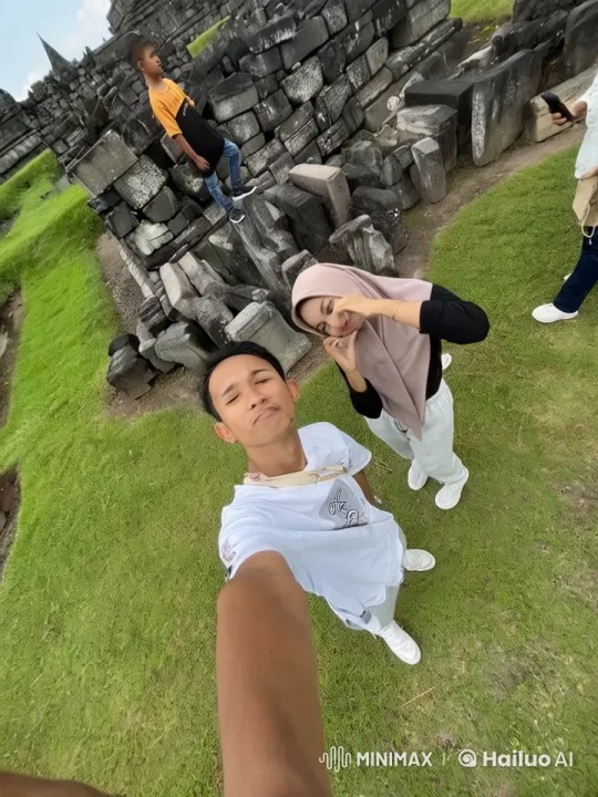 Casual Duo Practices Kung Fu in Historic Setting – AI Generated Video | Hailuo AI