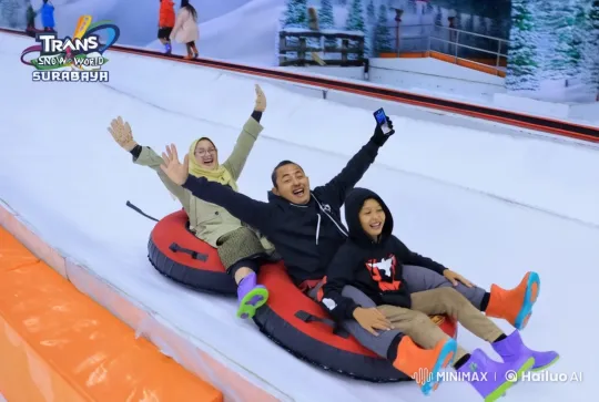Snow Tubing Adventure Meets Kung Fu Mastery – AI Generated Video | Hailuo AI